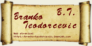 Branko Teodorčević vizit kartica